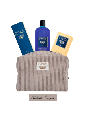 SET UOMO IN POCHETTE DI VELLUTO GRIGIA